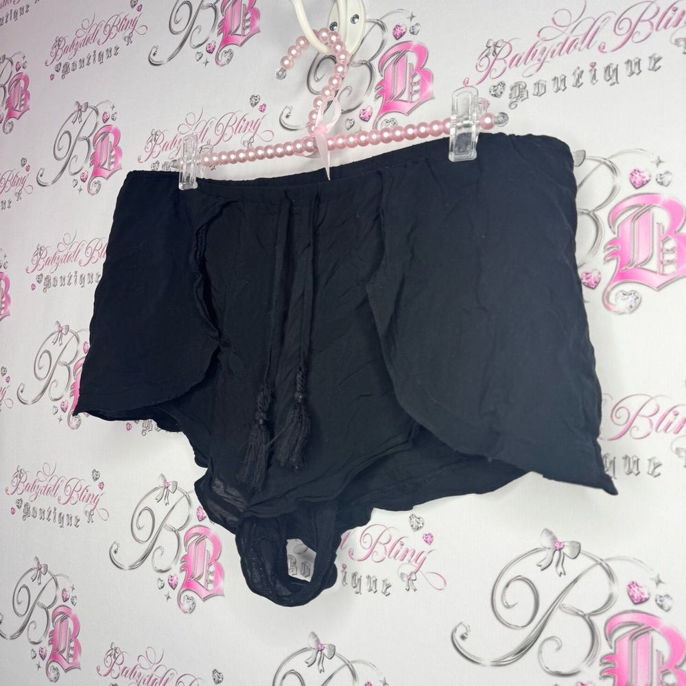 Victoria secret shorts swim loose flowy tassle Black coverup swim Shorts - Picture 2 of 7